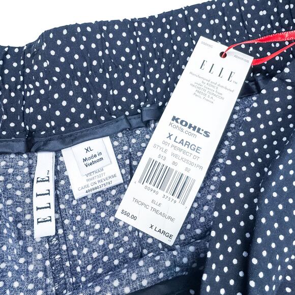 Elle Women's Black & White Polka Dot Pants - Size XL - Picture 6 of 7